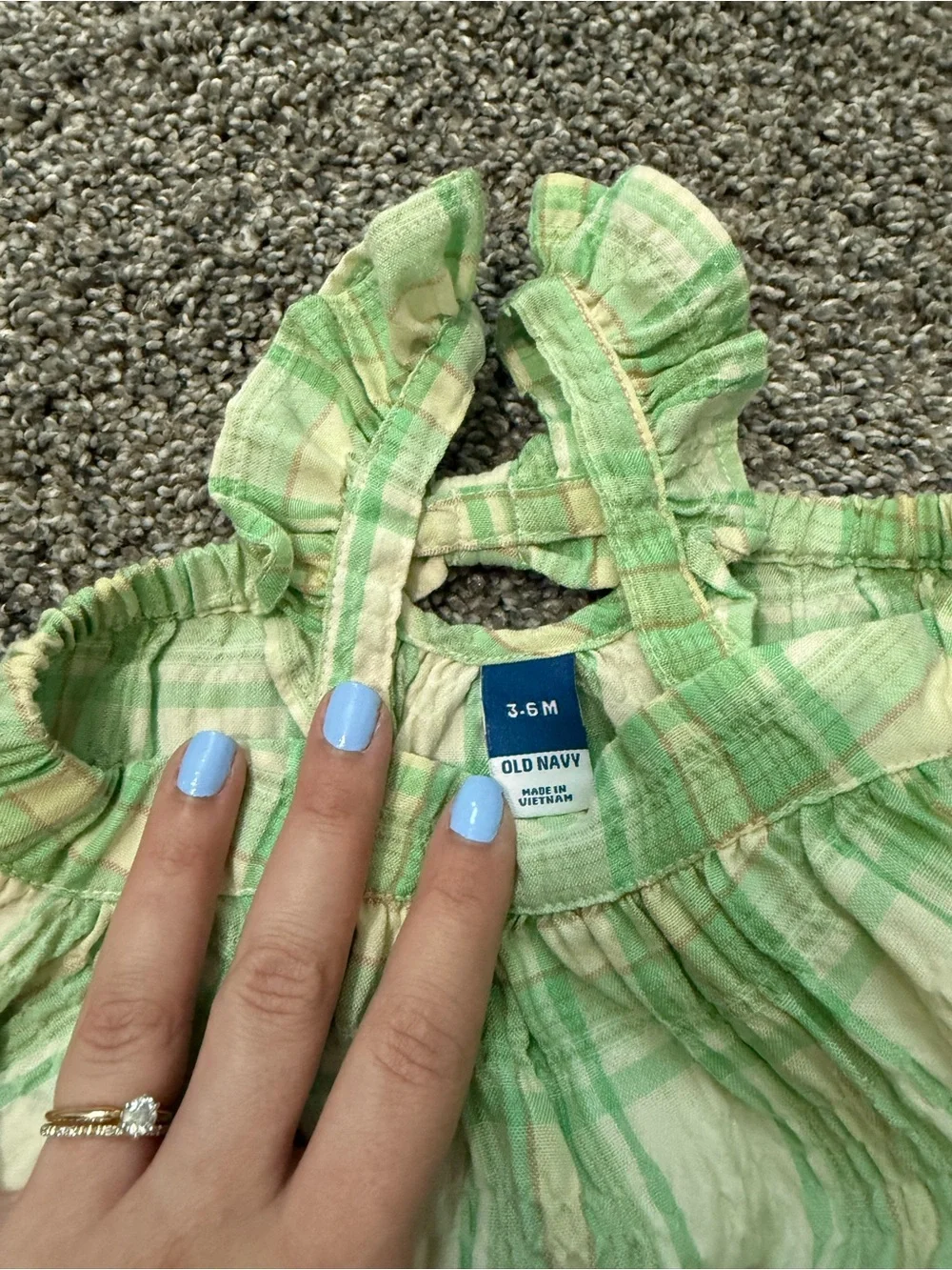 Old Navy Green Plaid Baby Two-Piece Set